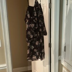 Floral cold shoulder dress